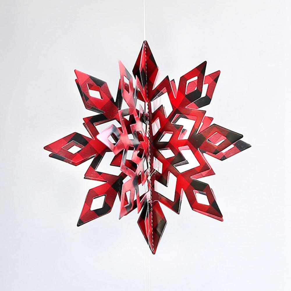 6pcs Artificial Snowflakes Paper Snowflakes Christmas Hanging Decoration  Snowflake Banner For Home New Year Xmas Party Winter
